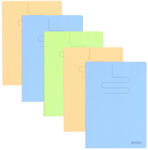 Herlitz Set 5 caiete A4 Herlitz 400211748, 60 file, 70 g/mp, dictando, coperta plastic, Diverse culori (400211748)