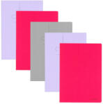Herlitz Set 5 caiete A4 Herlitz 400211750, 60 file, 70 g/mp, matematica, coperta plastic, Diverse culori (400211750)