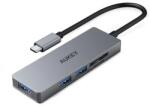 AUKEY HUB USB AUKEY CB-C63, 3 x USB 3.1 gen 2, MicroSD/SD, Gray (CB-C63)