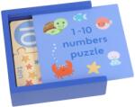 Orange Tree Toys Puzzle din lemn Orange Tree Toys - Sea Life, cu cifre, 22 piese (OTT05485) Puzzle
