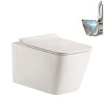 Inter Ceramic Set vas WC suspendat Inter Ceramic Rimless cu capac slim finisaj alb lucios (5135 TORNADO)