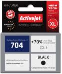 Activejet AH-704BR tinta (HP 704 CN692AE tintapatron cseréje; Prémium; 20 ml; fekete)