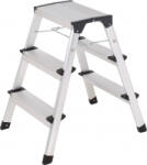TOOLCRAFT Alimínium ötvözet Több fokos kettős létra Összecsukható, Szerelés szerszám nélkül Ezüst EN 14183 2.87 kg (TO-10104642) (TO-10104642)