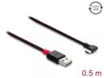 Delock Cablu EASY-USB 2.0-A la USB Type C drept/unghi stanga/dreapta T-T 0.5m Negru, Delock 81545 (81545)