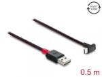 Delock Cablu EASY-USB 2.0-A la USB Type C drept/unghi sus/jos T-T 0.5m Negru, Delock 81549 (81549)