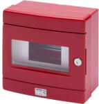 GEWISS GW42202 - 42 RV Vízálló Vészhelyzeti Doboz DIN Sínnel - 8 Modul EN50022 - IP55 - Piros RAL 3000 (GW42202)
