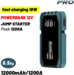 Bormann Autós indítássegítő power bank 12 V, 12000 mAh, 1200 A, 18 W gyorstöltéssel (BBC8530) (BBC8530)