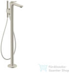 Hansgrohe AXOR CITTERIO C szabadon álló kádtöltő csaptelep zuhanyszettel, négyszög metszéses fogantyúval, alaptest nélkül, rozsdamentes acél hatású 49441800 (49441800)
