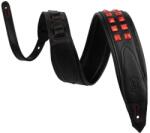 Levy's Rebel Leather Negru/Roșu Curea de chitară