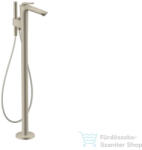 Hansgrohe AXOR CITTERIO C szabadon álló kádtöltő csaptelep zuhanyszettel, négyszög metszéses fogantyúval, alaptest nélkül, szálcsiszolt nikkel 49441820 (49441820)