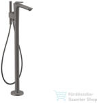 Hansgrohe AXOR CITTERIO C szabadon álló kádtöltő csaptelep zuhanyszettel, négyszög metszéses fogantyúval, alaptest nélkül, szálcsiszolt fekete króm 49441340 (49441340)