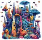  Fa puzzle, Coral Ocean 196 darabos, gyönyörű dekorációs puzzle (5904133243783)