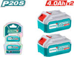 TOTAL Set 2 Acumulatori TOTAL Industrial, 20V, 4.0Ah, Li-Ion