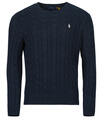 Ralph Lauren Pulóverek PULL COL ROND EN MAILLE TORSADEE Tengerész EU M - spartoo - 80 479 Ft
