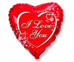 GoDan Fólia lufi Szív piros I Love You 45 cm Valentin nap Flexmetal (ETD-B201570-13659)