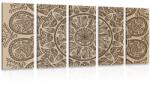 Dovido Tablou 5-piese Mandala cu model natural abstract - 100x50