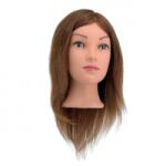  Bella babafej természetes hajjal, 35 cm, középbarna (1142) (UFS1165-R)