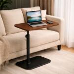 s-shop Masa Reglabila si Rotativa din Lemn S-Eye - 40x30 cm, Inaltime pana la 80 cm | Multifunctionala Masa de cafea