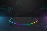 s-shop Covoraș de Podea Gaming S-Eye, LED RGB, octogonal, antiderapant, 115 cm, multicolor Covor