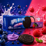 OREO áfonya-málna ízű töltött keksz (97 g)
