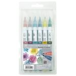 ZIG Clean Color Четка Комплект с 6 бр. Пушекани цветове (RB-6000AT/6VF)