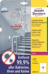 AVERY Антимикробни етикети 105 x 148 прозрачни mm, 40 бр (L8013-10)