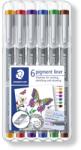 STAEDTLER Fineliner пигмент лайнер 0, 3 мм асортимент (6) (30803-SSB6)