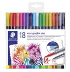 STAEDTLER Fiberpen Marsgraphic Duo четки-маркери (18) (3001 TB18)