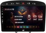 HUB64 Navigatie HUB64 Peugeot 308/408 (2008-2013), 6GB RAM, Android 13, Octacore, Slot Sim 4G, DSP, GPS, Wi-FI, Carplay, Android Auto, USB, Bluetooth, Waze, Touchscreen, 9 Inch (HB-649006+AD-BGRKIT265)
