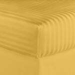 Kotonia Home Husa de pat cu elastic Kotonia Home Deco, 100% bumbac, Damasc Saten, dimensiune dungi 1 cm, Mustar, 100x200+20 cm (004375-100)