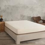 Kotonia Home Husa pat cu elastic Kotonia Home - Tricot, 100% bumbac, ivoire, 180x200+20 cm (003067-180)