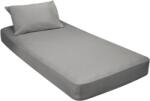 Kotonia Home Set pentru pat Kotonia Home husa cu elastic + 1 fata perna 50×70 cm - Jersey, 100% bumbac, pentru saltea 100×200+20 cm, Gri (001645-gr)