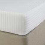 Kotonia Home Husa cu elastic pentru pat Kotonia Home Damasc cu dungi late de 2.5 cm, 100% bumbac, Alb, 100x200+20 cm (000519-100)