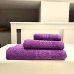 Kotonia Home Set 3 prosoape baie Greek Border Jacquard Plush Luxury - 100% Bumbac, 500g/mp, mov (004596) Prosop