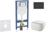 Geberit Duofix - Előfali szerelőkészlet, Gaia WC és softclose ülőke, Sigma20 gomb, matt fekete/fekete színben SANI11CA5106B (SANI11CA5106B)