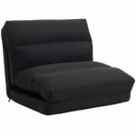 HOMCOM Fotoliu de podea canapea relax fotoliu convertibil în pat înclinabil 90° à 180° material - 70 x 72 x 56 cm - negru | Aosom Romania (839-967V00BK)