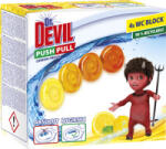 Dr. Devil WC Push Pull Gel Lemon Fresh WC-tömítő kosár nélkül, 4 × 20 g