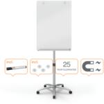 Nobo Flipchart mobil NOBO Brilliant, sticla, 100x70 cm, magnetic, include marker, tavita si magneti, alb (NB-1903949)