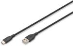 ASSMANN USB-C Силиконов кабел за зареждане от USB-A към USB-C USB 2.0 60W 1 м черен AK-300340-010-S (AK-300340-010-S)