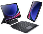 Dux Ducis DK Samsung Tab S10 Plus/S9 Plus/S9 FE Plus kihajtható tok vezeték nélküli billentyűzettel, háttérvilágítással, fekete - coolmobile