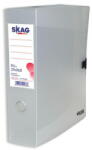 SKAG Cutie arhivare plastic A4 cotor 80mm Skag transparent alb (SK229333ALB)
