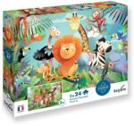 Sentosphère SENTOSPHERE Puzzle pentru copii Animale din savană 2x24 piese (SNT7705) Puzzle
