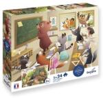 Sentosphère SENTOSPHERE Puzzle pentru copii Trăiască școala 2x24 piese (SNT7708) Puzzle