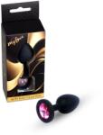MyLove Plug anal MyLove Toys Jewellery Black Silicone, silicon negru, bază cu diamant decorativ (ATR-64-00083ML)