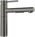 BLANCO ALTA-S II mosogató csaptelep, kihúzható zuhanyfejjel, HD, satin dark steel 527555 (527555)