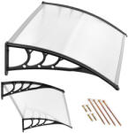 MultiGarden Műanyag előtető, MultiGarden AW-017A, 100 × 80 cm, fekete tartóelem, polikarbonát tetőpanel, műanyag tartóelemek, egymás mellé illeszthető, szerelőkészlettel (TF3403)