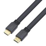 TECHLY Cablu HDMI, plat, tata-tata, 4K @ 60Hz, High Speed, Ethernet, aurit, 1 m, negru, Techly, ICOC HDMI2-FE-010TY