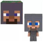 Mattel Minecraft Mob Head Minis Steve In Netherite Armor Hkr63 Figurina