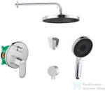 SANITINO Hansgrohe falsík alatti zuhanyrendszer VERNIS BLEND kezelővel, Kielle kiegészítőkkel, króm SANI21HKK008 (SANI21HKK008)