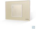 Luxion Intrerupator Simplu Cap Cruce Mecanic LUXION cu Rama din Sticla, Standard Italian, 2/3M - culoare auriu